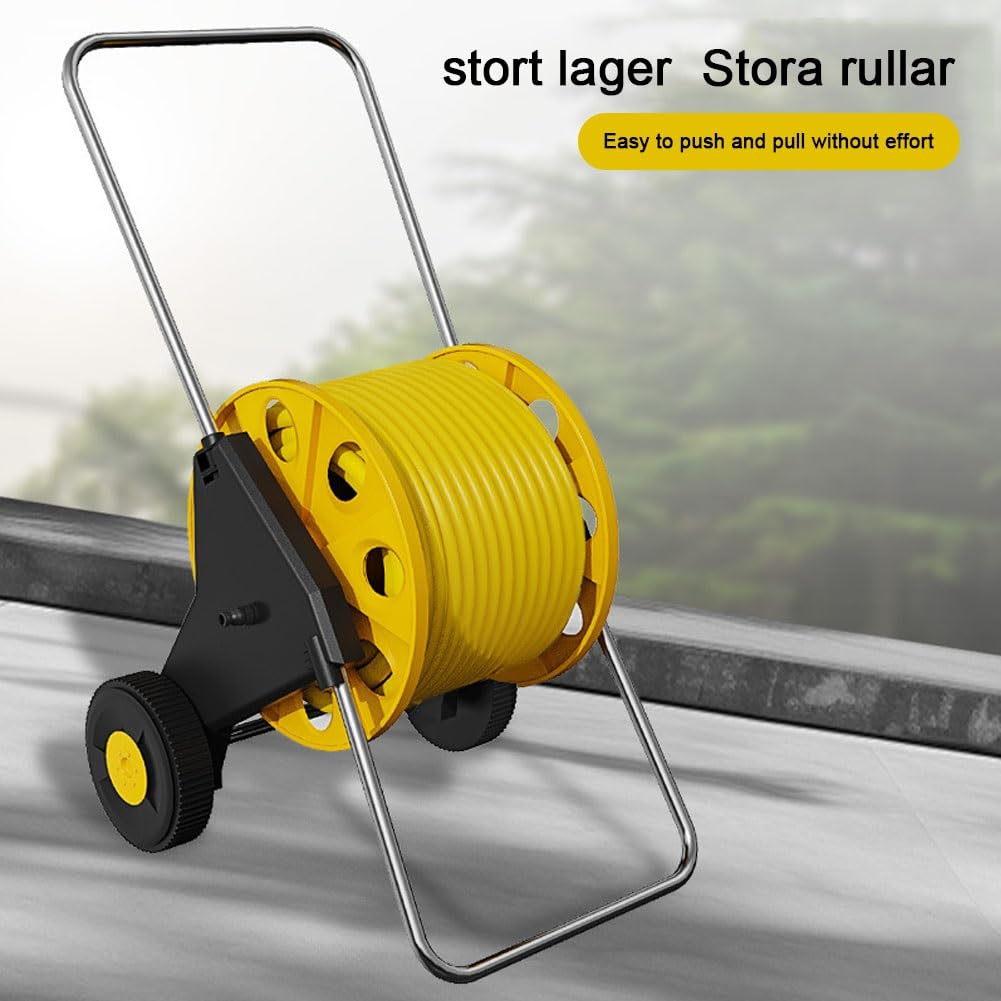 Avvolgitore per tubo giardino con carriola Irrigazione giardino con ruote Stoccaggio del tubo flessibile dell'autolavaggio Avvolgitubo per uso domestico Avvolgitubo agricolo dagiardino 25m-50m giallo