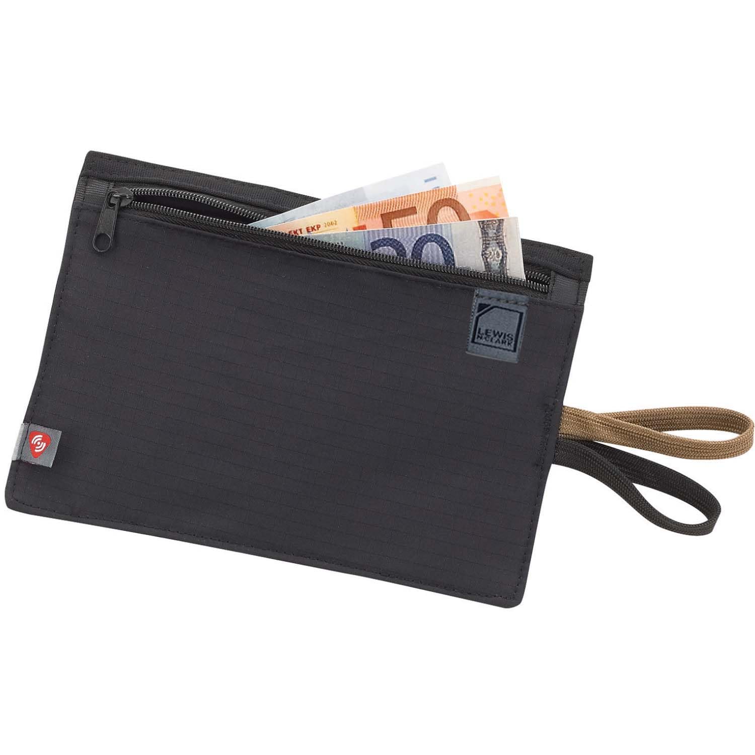 Lewis N. Clark RFID Blocking Money Belt Travel Pouch + Credit Card, ID, Passport Holder for Women & Men, Black, One Size