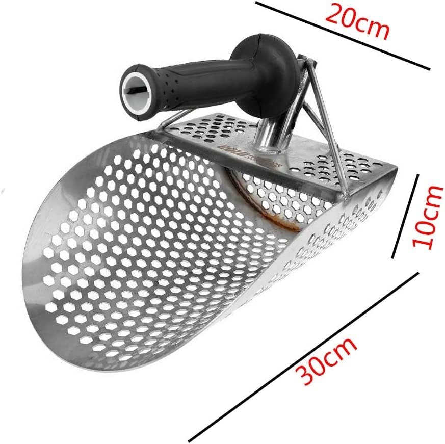 Beach Sand Scoop Metal Detecting Tool Stainless Steel Detector Digging Shovel Metal Detector Spade Sand Scoop Hexahedron Hole