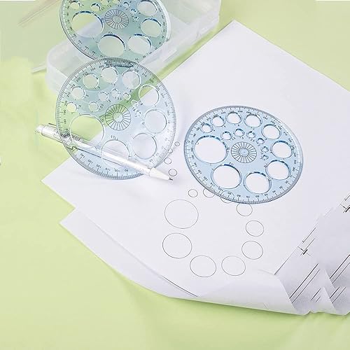 Miniatura 6 de SagaSave Regla circular transportadora gruesa 360, plantilla de círculo matemático precisa, 16 tamaños