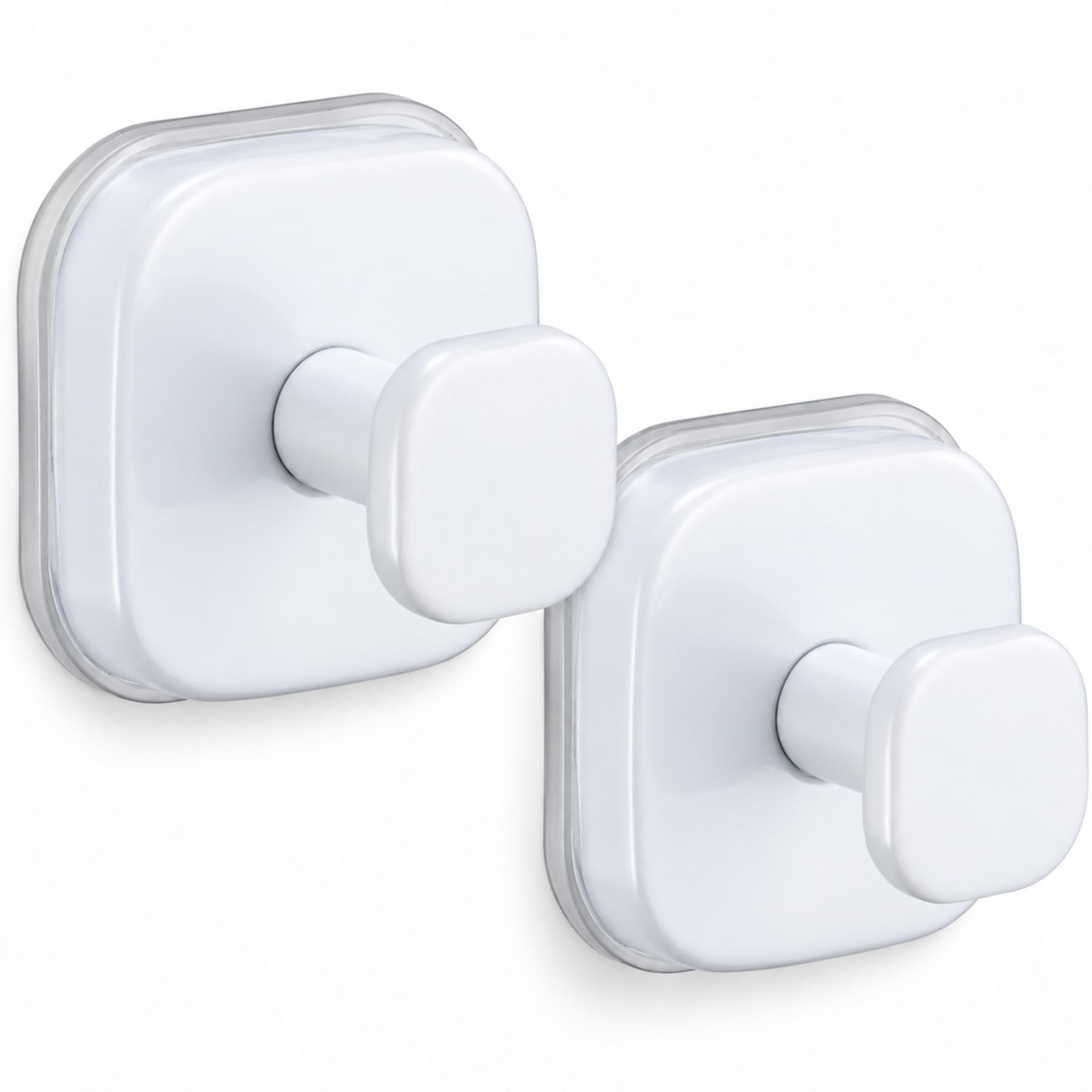 Suction Cup Hooks for Shower, Bathroom Towel, Robe and Loofah Storage(2, White)