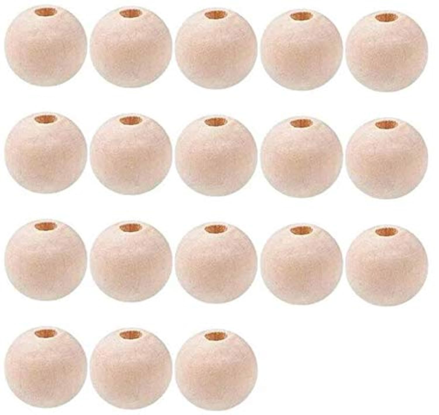 Pofet Beige 100Pcs Wooden Beads - 12Mm Natural Round Beads For Crafts, Diy, Handmade Decorations & Jewellery Making