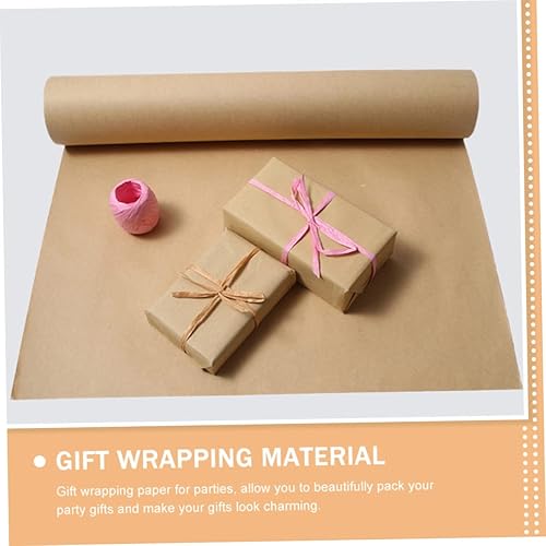 Miniatura 7 de VILLCASE 3 rollos de papel de regalo para manualidades papel kraft papel móvil papel postal papel de ramo de flores marrones papel de regalo para