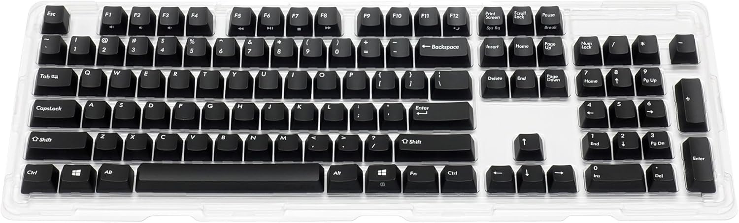 FILCO PBT2 Color Molded Key Cap Set Majestouch Replacement 104 Keys with English Keys, Keepler, Black FKCS104EBTZ