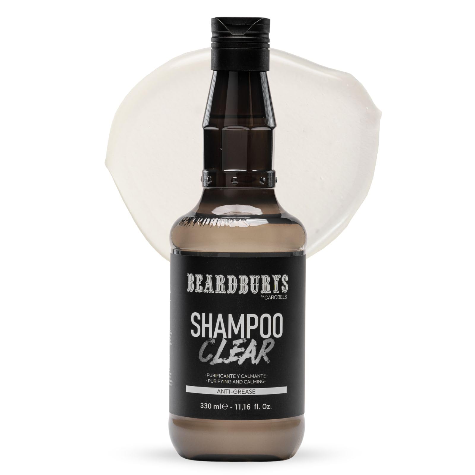 Beardburys Clear Shampoo for Oily Hair, Deep Cleansing, Refreshing Formula, Reduces Grease and Oil, Ideal for Daily Use, Paraben-Free 330ml