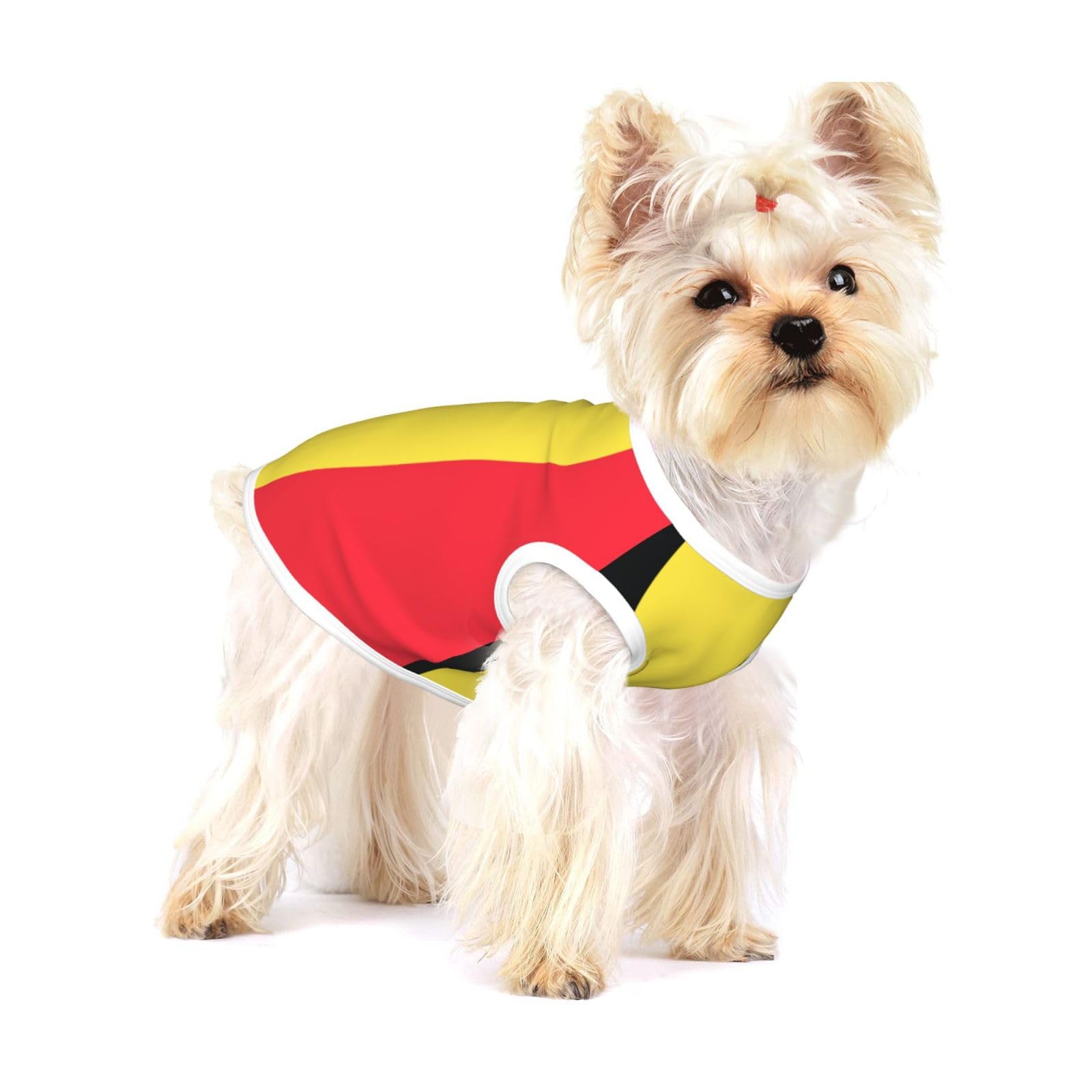 Flag of Belgium Small Cotton Dog Vest Breathable Adjustable Pet T Shirt for Small Dogs Cats - Full Print Summer Puppy Clothes