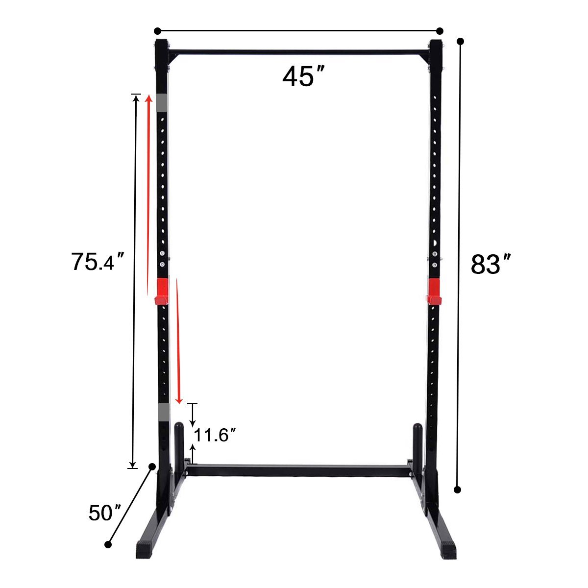 Goplus Adjustable Power Rack Exercise Stand Fitness Squat Bench Curl