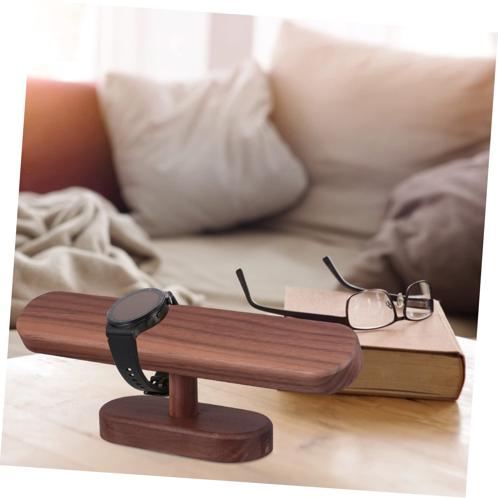 Présentoir de bijoux et montres en bois de noyer - Petit présentoir de bureau pour bracelets, accessoires, solution de rangement pour la maison et le magasin