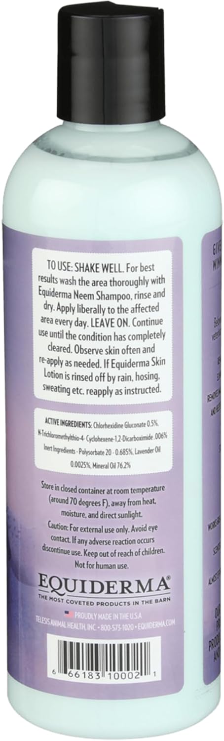 Equiderma (2 Pack) Horse Skin Lotion – Gentle, No-Rinse Relief for Cannon Bone Scurf, Mane & Tail Irritation, Midline Belly Scabs, Dry Skin & Hair Loss