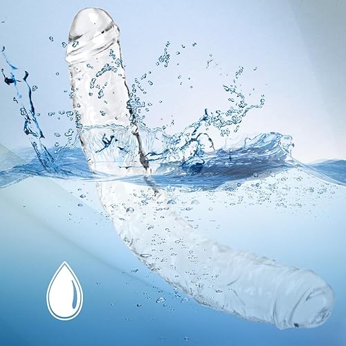 Miniatura 27 de Consolador realista de doble extremo de 13 pulgadas, consoladores flexibles y transparentes, pene largo para juego anal lésbico de doble cara