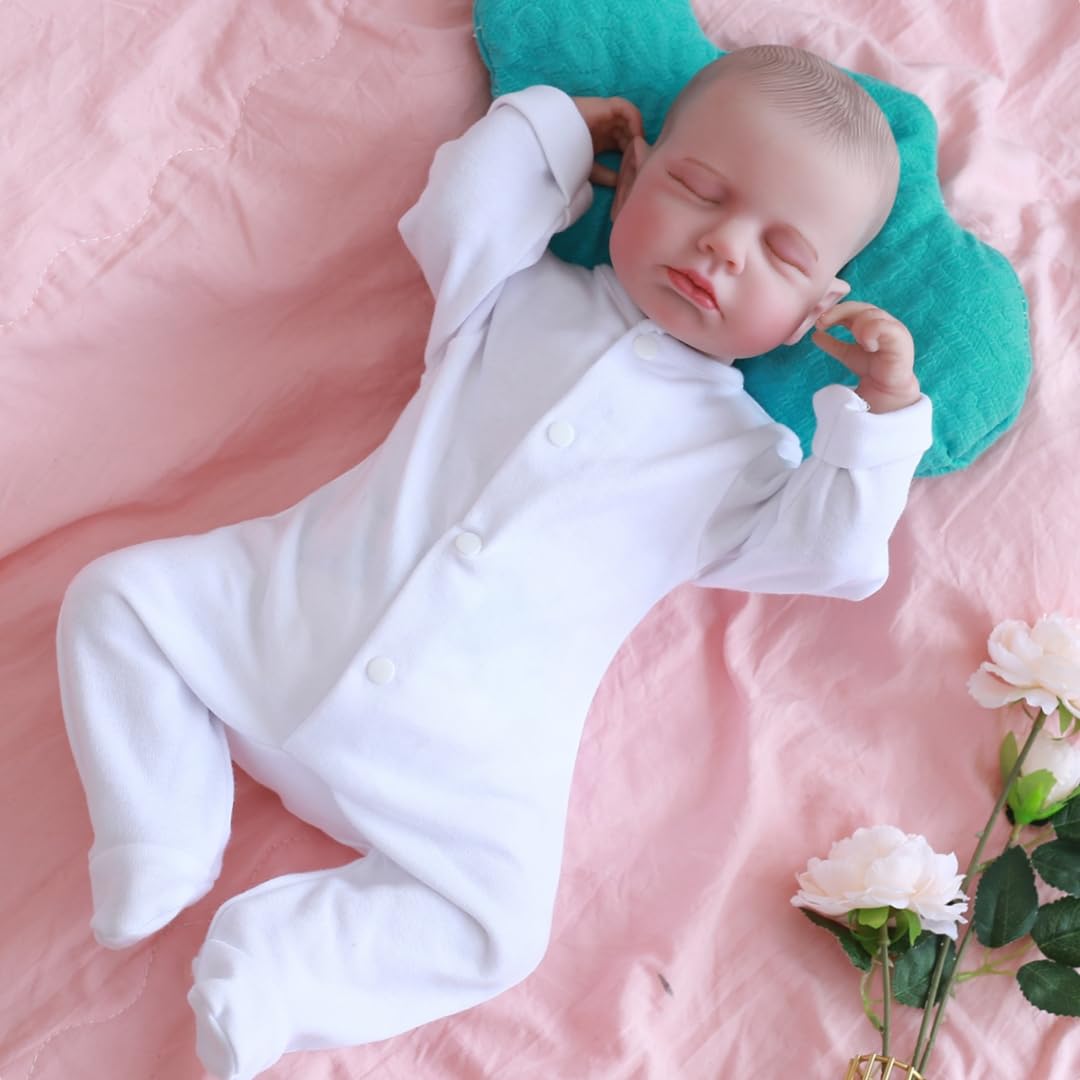 MAIHAO realistyczne 55cm reborn lalki Dziewczyny silikon jak żywy Brzdąc realistic baby dolls girls jak prawdziwy chłopiec zamknięte oczy tanie