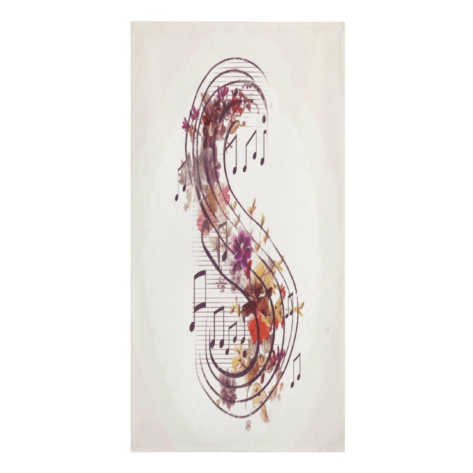 Fekiloot Men's Style Musical Note Floral Large Beach Towel, Travel Towel For Adults Wo, Pool Towels For Beach, Camping, Swim Pool, Gym, Sports& Yoga 61.4"X30.3"