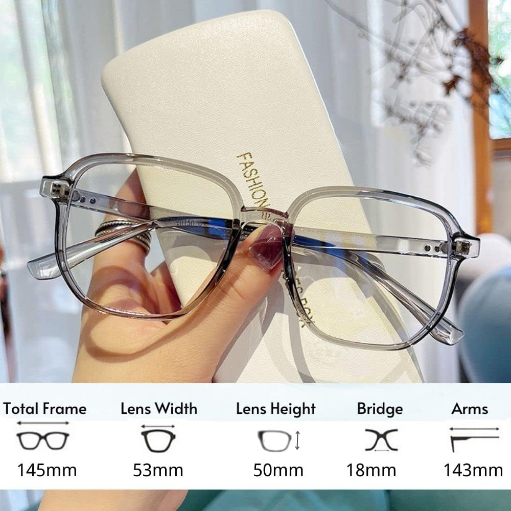 Blue Light Blocking Glasses Reading Glasses for Women Men Square Nerd Eyeglasses Frame Lightweight Reduce Eye Strain