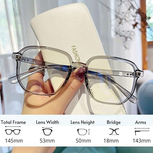 Miniatura 5 de GLASAOTO Lentes de lectura con bloqueo de luz azul para mujeres y hombres, marco cuadrado para nerd, ligero, reduce la fatiga ocular