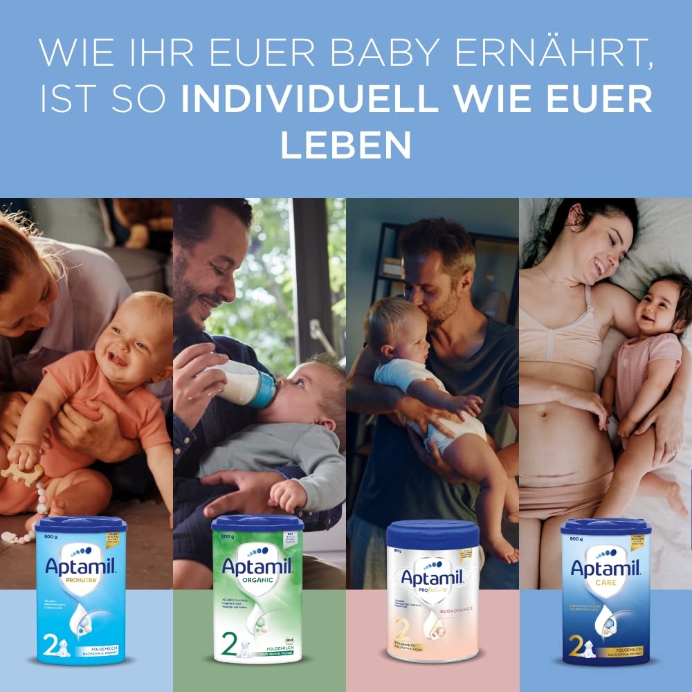 Aptamil Care 2 – Folgemilch nach dem 6. Monat, Mit Omega 3 & 6, DHA & ARA, Ohne Palmöl, Babynahrung, Milchpulver, 1x 800 g (Packung mit 6)