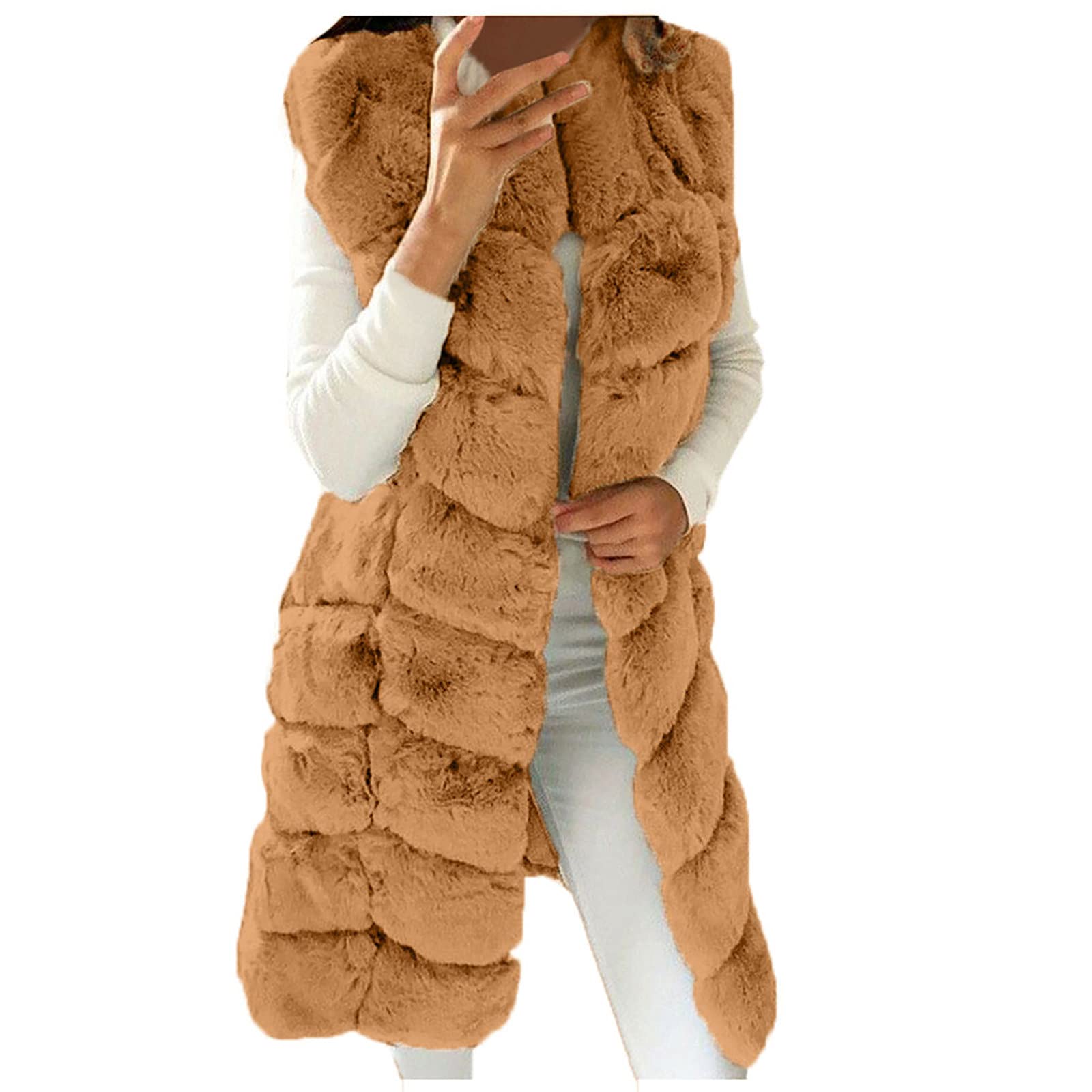 Vest Clearance Fake Fur Vest Plus Size Winter Jackets For Women