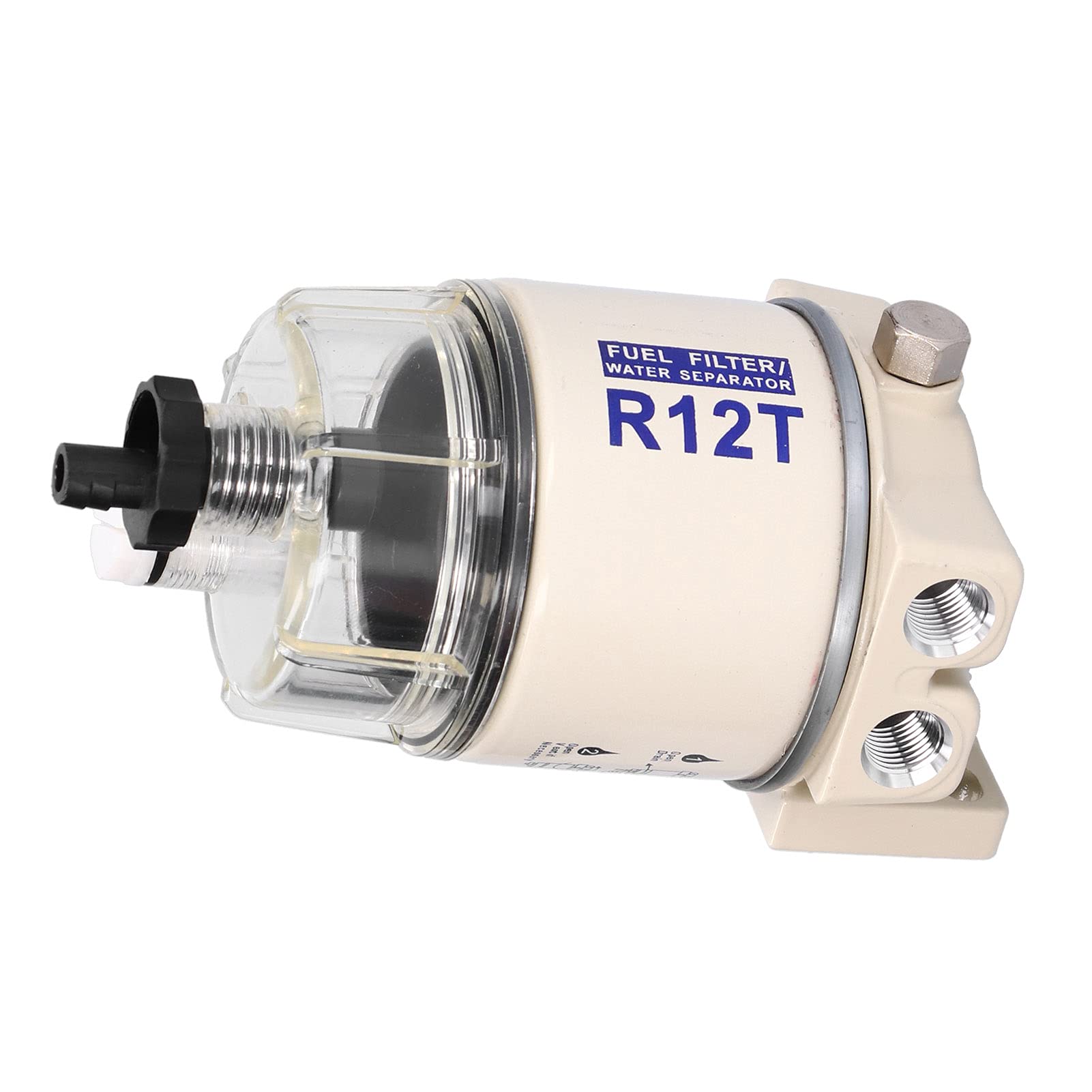 Separatore Dell'acqua del Carburante, R12T, 30 GPH Separatore Dell'acqua del Filtro del Carburante Marino Spin-on con Portata di Flusso con Sostituzione dello Scarico Autoventilante