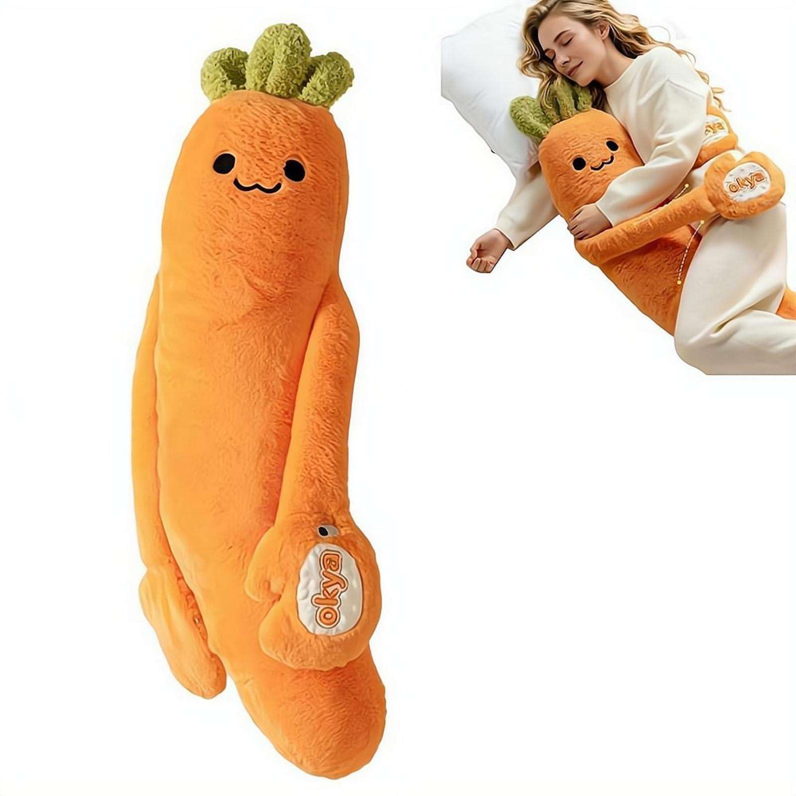 Hugging Pillow with Warmth and Patting, Long Body Pillow, Plush Sleep Aid Comfort Companion, Cozy Cuddle Hug Pillows Gentle Tap Buddy for Adults Side Sleeper