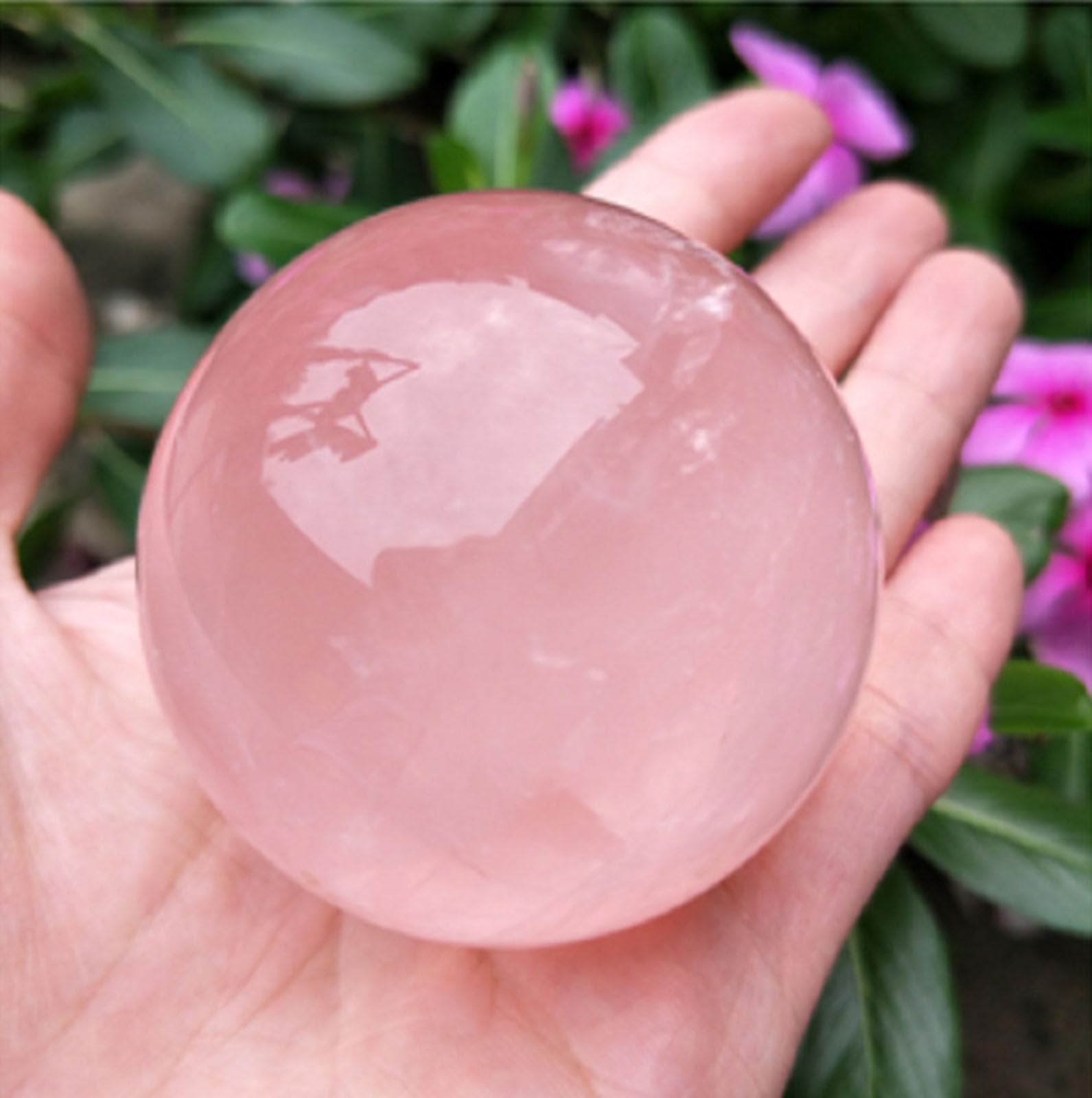 DSZUJTYROP Home Decor Crystal Ball,Rose Sphere, Gemstone Ornament for Room Display Decorations,60~70mm