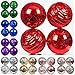 Large Christmas Ball Ornaments 4-inch,Red Oversized Shatterproof Plastic Decorative Hanging Mercury Ornaments Ball for Xmas Holiday Party Decorations Set of 4(4.0