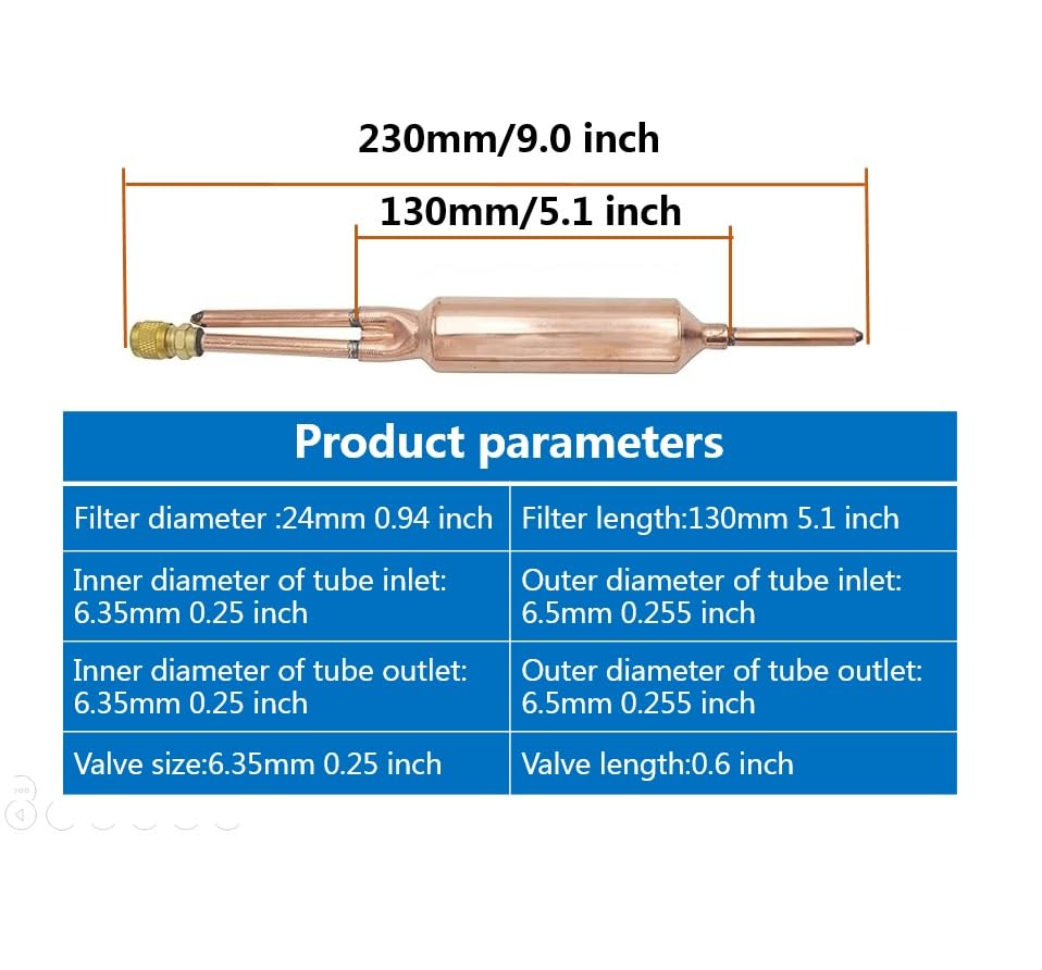 Image of inch1 /4'' Filter Drier with Charging Valve (25g) - AC & Refrigeration Repair & Maintenance,for repair refrigeration cooling system or HVAC