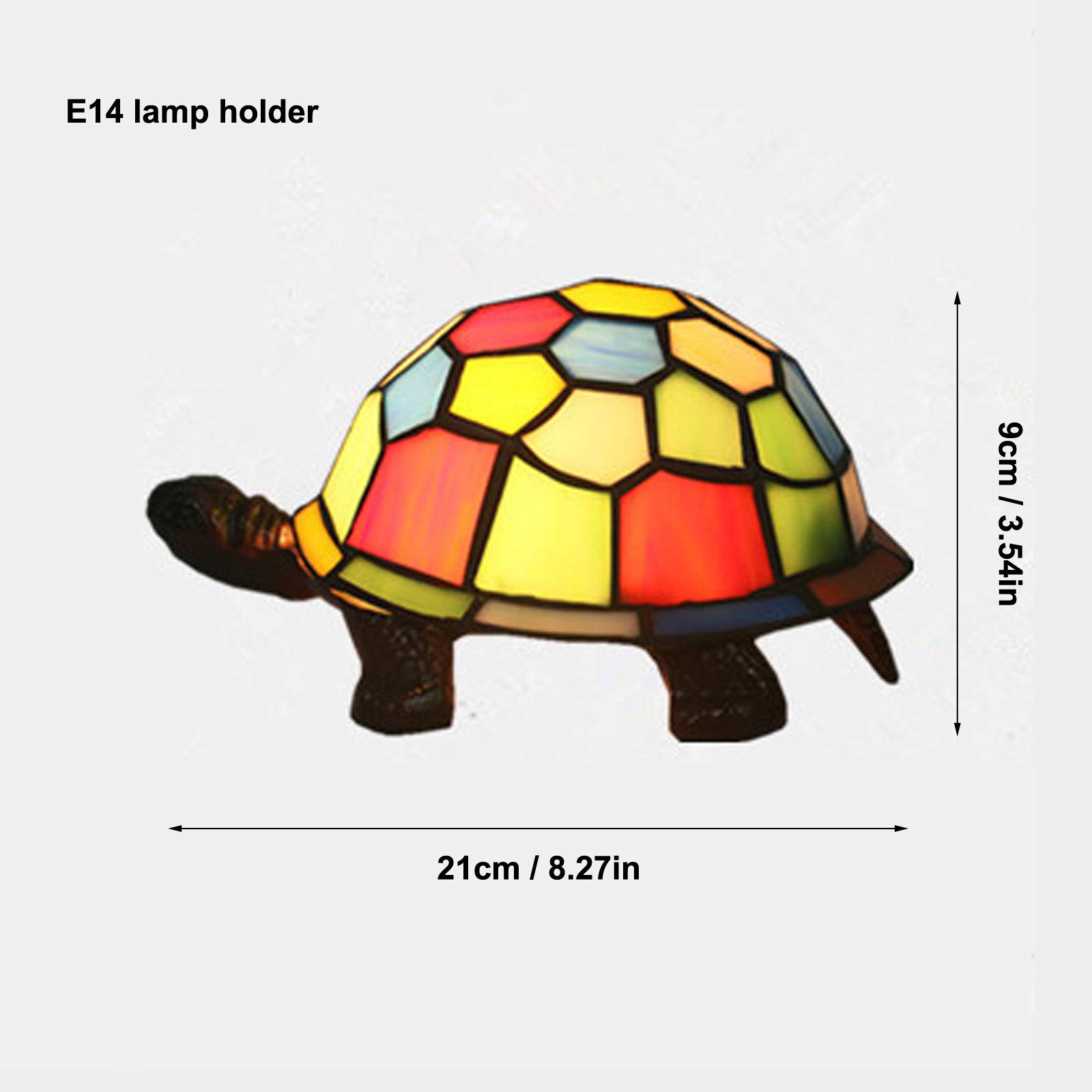 Kreative Bunte Schildkröte Tischlampe Kinderlampe Nachtlicht Tiffany Glas Metall Schreibtischlampe E14 Dekoration Bettleuchte Schildkröte Lampe Für Kinderzimmer Schlafzimmer,Multi Colored
