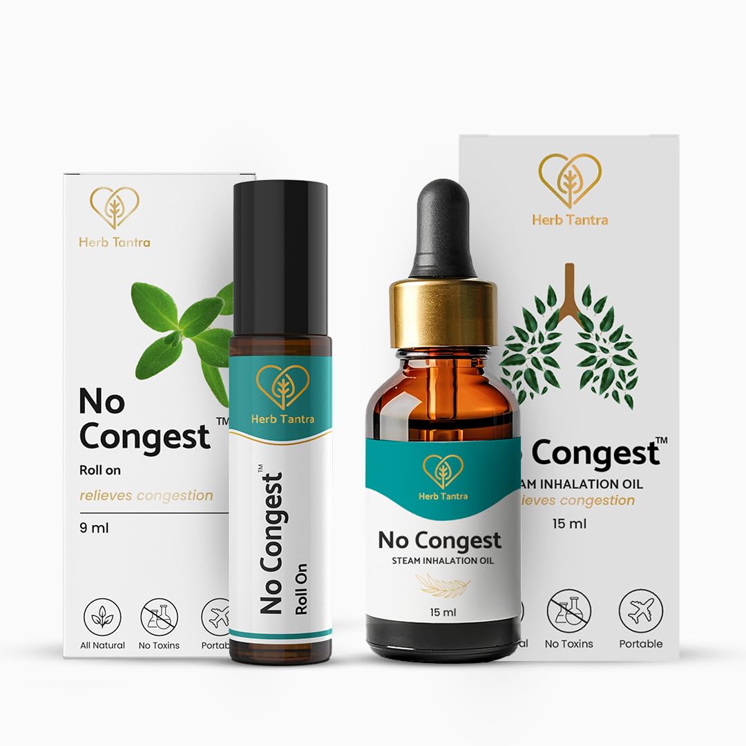 Herb Tantra No Congest Roll On and No Congest Steam Inhalation Oil Combo | A perfect Combo for Blocked Nose| 100% pure and natural |Easy To Use| 9ml |Pack of 2 (B0C24S9Q89) Amazon Price History, Amazon Price Tracker