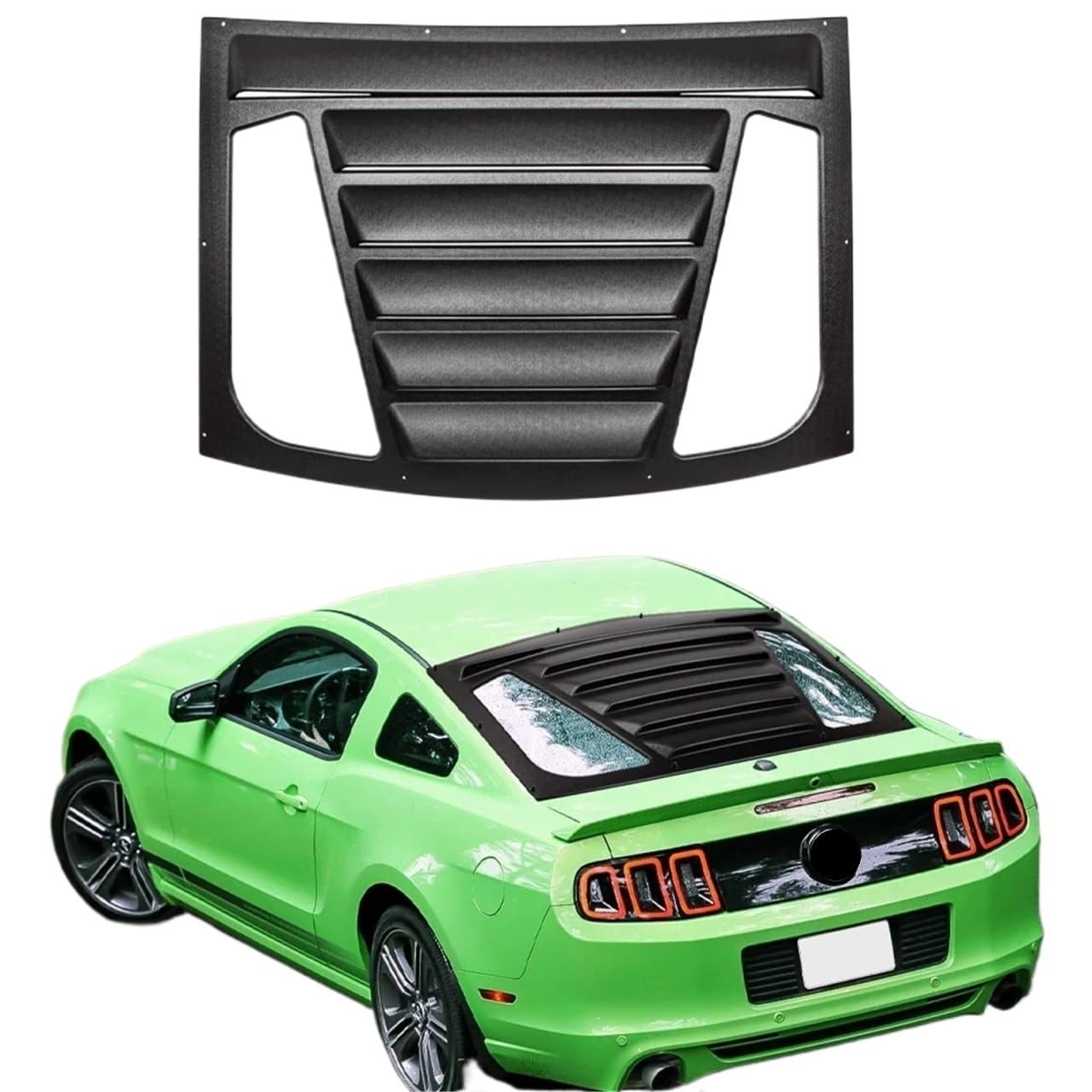 Rear Window Louver Compatible for Ford Mustang 2005-2014 V6 V8 Sun Shade Cover in GT Lambo Style Matte Black ABS