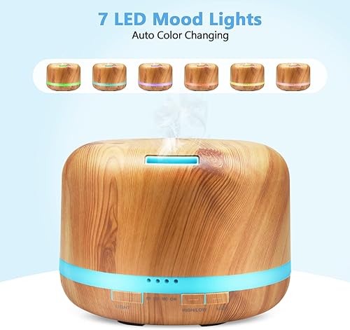 Miniatura 3 de Difusor de aceite esencial, difusor de aromaterapia de 16.9 fl oz con control remoto, difusor ultrasónico de aroma DAROMA humidificador de niebla
