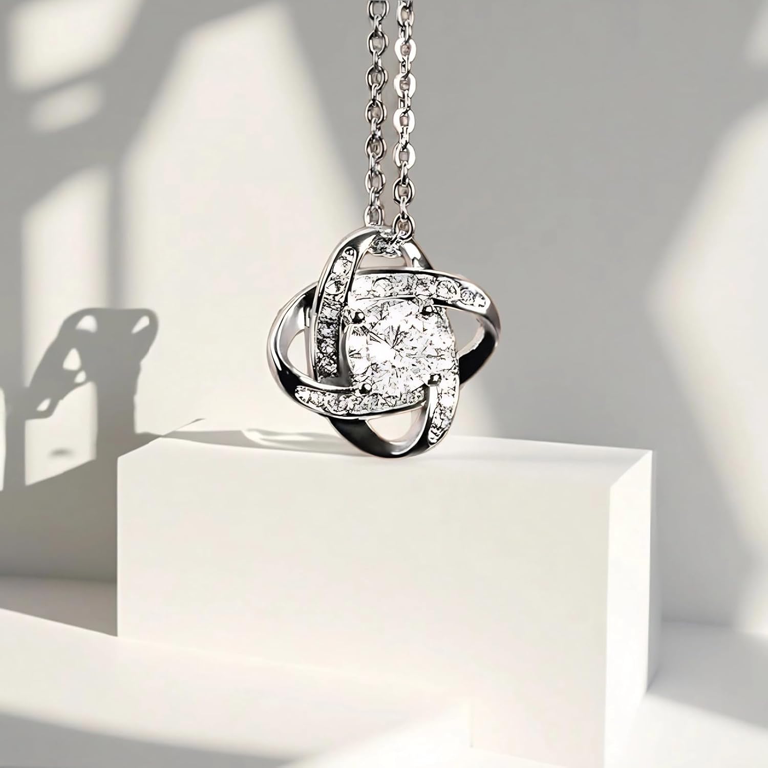 Daughter Gifts from Dad,To My Daughter Necklace From Dad,Birthday Gifts from Father, White Gold Necklace Cubic Zirconia stone With Luxury wooden box - Image 4