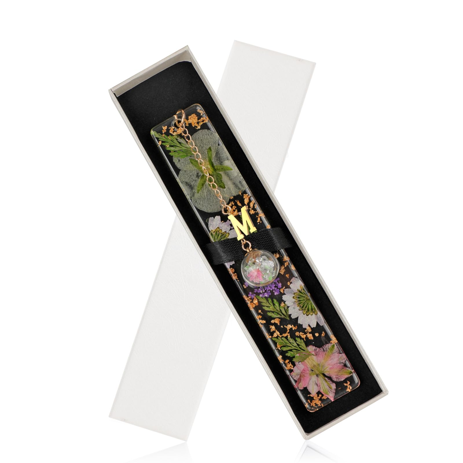 Famweylami Persoonlijke bladwijzer met geperste bloemen, leesaccessoires voor boeken, cadeau voor leraren, boekenwurmen, meisjes, moeder en grootmoeder
