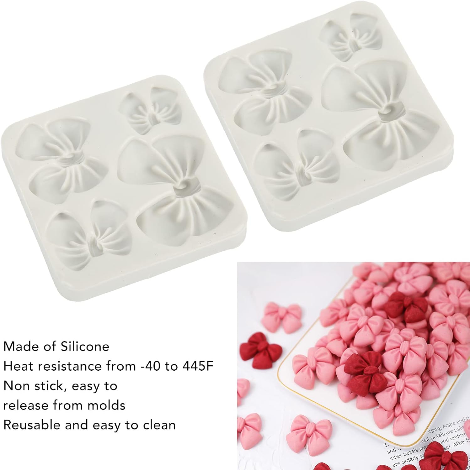 Silicone Moulds,Cake Pop Bow Fond for DIY Chocolate Candy Pudding Gum Cupcake Decorating Desserts Handmade Cake Pop Maker Fond Bow s metal eye cream applicator sil