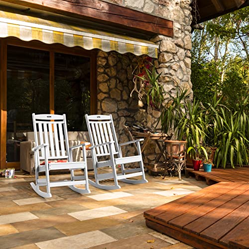 FUNBERRY Patio Rocking Chairs,Poly Lumber Rocker,All Weather Rocking Chair Outdoor,High Back Porch Rocker,Cracker Barrel Rocking Chairs for Porch,360lbs - Thumbnail 7