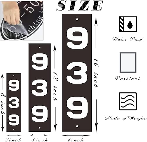 Miniatura 90 de Placa de dirección acrílica personalizada, letrero de dirección horizontal, utilizado para casa, puerta, calle o buzón Hengkuan-2