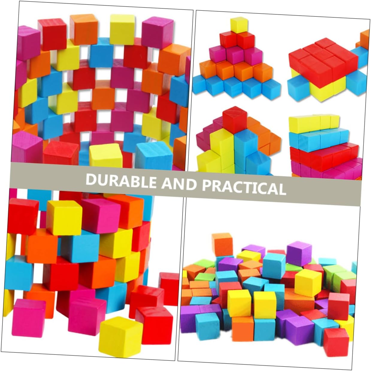 YARNOW 100PCS Colorful Cube Blocks Early Education Building for Safe Concept Learning Creative Play and DIY Activities