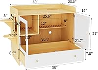 Vista 2 de Mueble Gabinete Oculto de Caja de Arena Extra Grande para Gatos, Gabinete Condominio para Gatos Casa para Mascotas con Escaleras para 2, Mesa