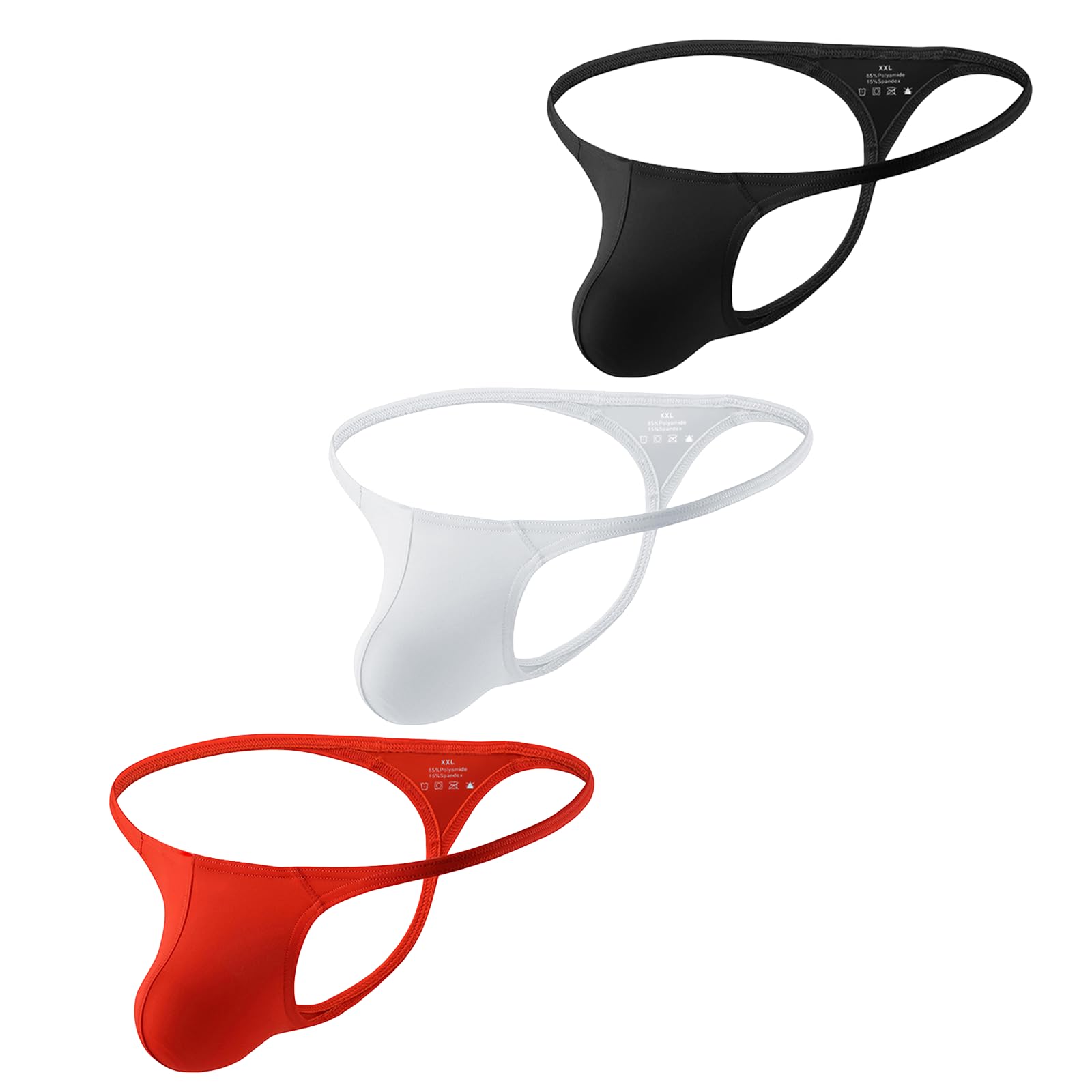 KAREN SPACE Men's Thong Bikini Underwear, Men's Sexy G-String T-Back Underwear Low Rise