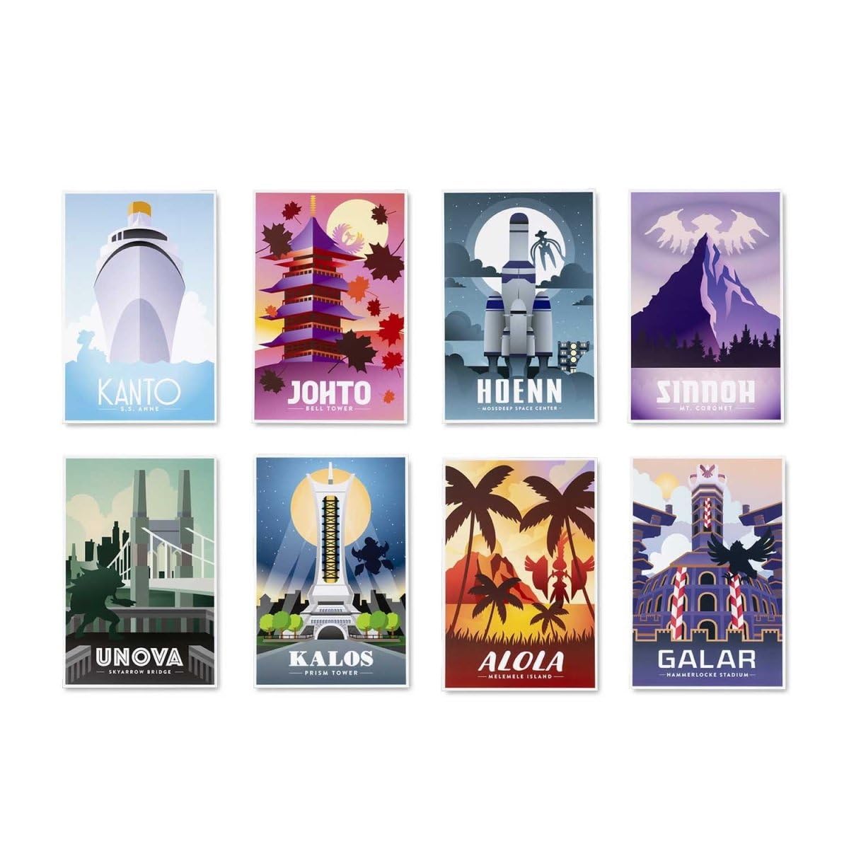 Pokémon Center: Carteles Pokémon Destination (paquete de 8)