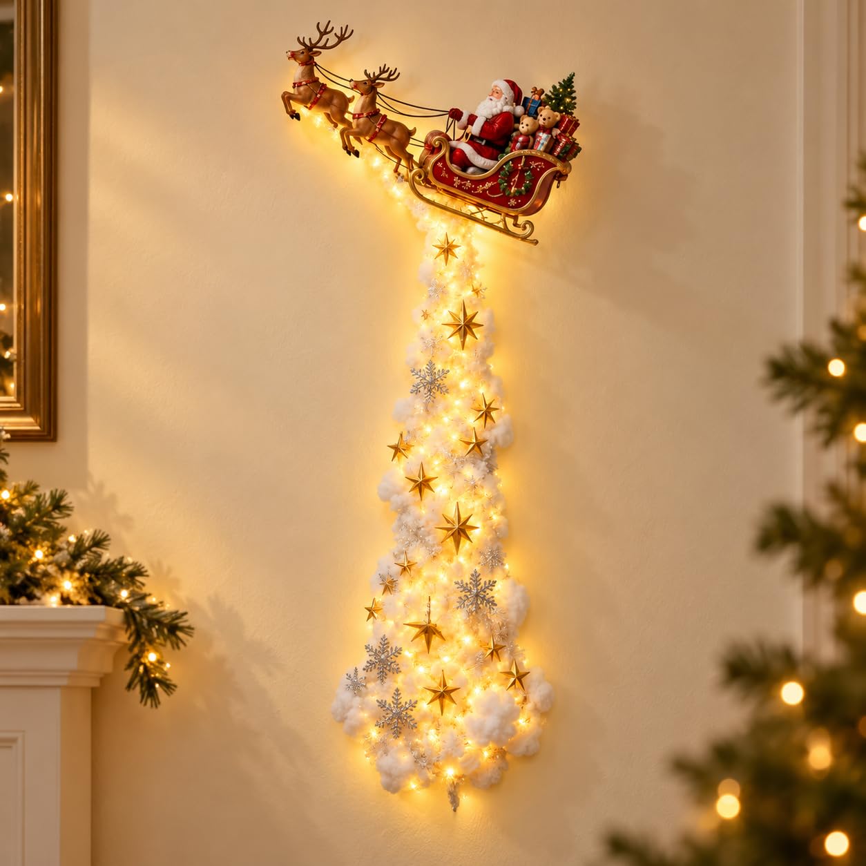 Lampada da parete decorativa per interni di Natale, luce da parete magica