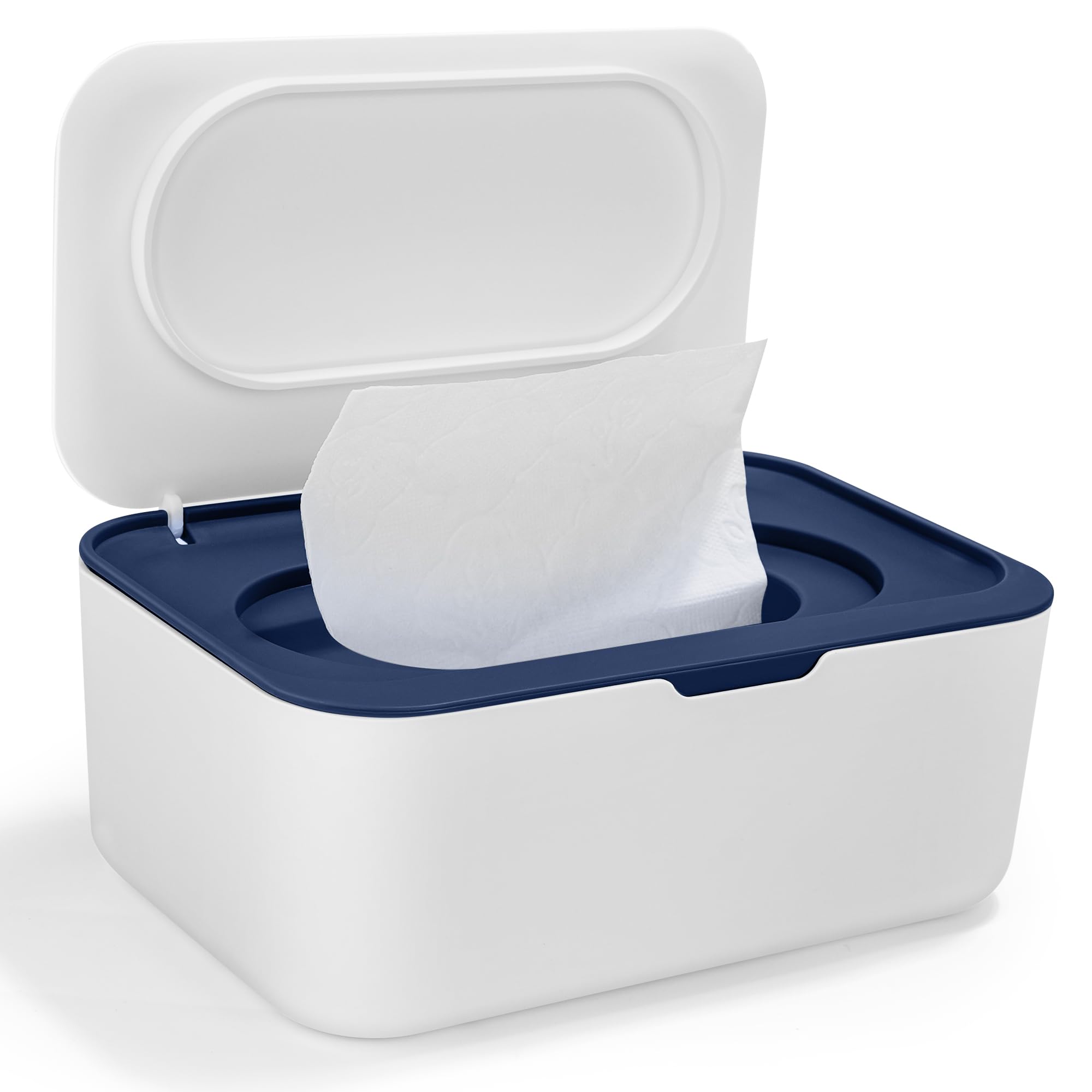 Cheerhom Feuchttücher für Baby, Schublade nasses Toilettenpapier, Schublade für Feuchttücher mit Deckel, feuchte Toilettenpapier-Box blau, Nasspapier Box für Schlafzimmer, Auto und Büro