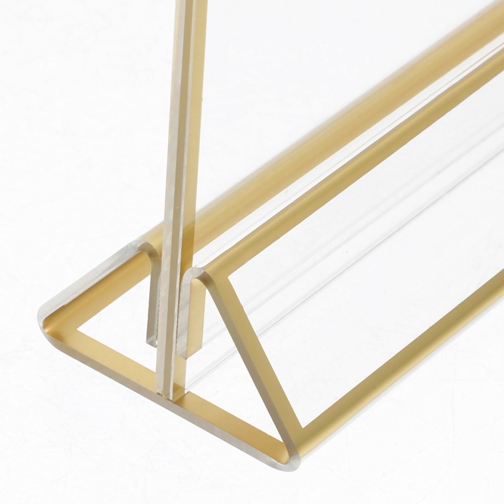 Porta Menú Acrílico Dorado de Doble Cara 6 Piezas para Mesa | Expositor de Carteles, para Centros Comerciales y Supermercados, Fácil de Llevar y Guardar