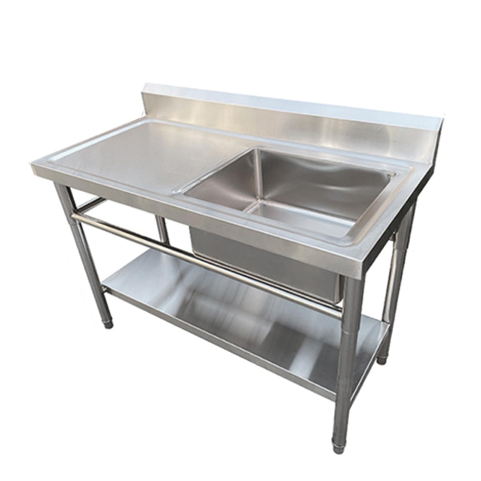 SDdPulse Commercial Stainless Steel Freestanding Utility Sink with Tap and Drainer - Perfect for Restaurants, Bars and Kitchens, A-L 100 x W 50 x H 80 cm