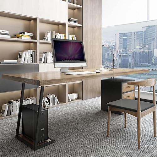 Miniatura 2 de Escritorio moderno y simple de madera maciza para computadora escritorio de estudio mesa de juegos con soporte de CPU y cajón tamaño  709 x 315 x