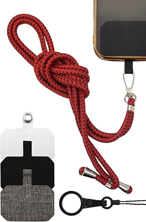 Shizukawill Jumple Color Series Smartphone Shoulder Strap, Long, Simple, Shoulder Strap, Long Strap, Style Connect, Pack of 1, Pomegranate |