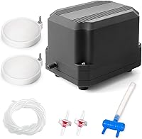 Vista 1 de Bomba de aire silenciosa 475GPH 30L/MIN 20W 2 salidas de flujo de aire ajustable para acuarios, peceras, sistemas hidropónicos