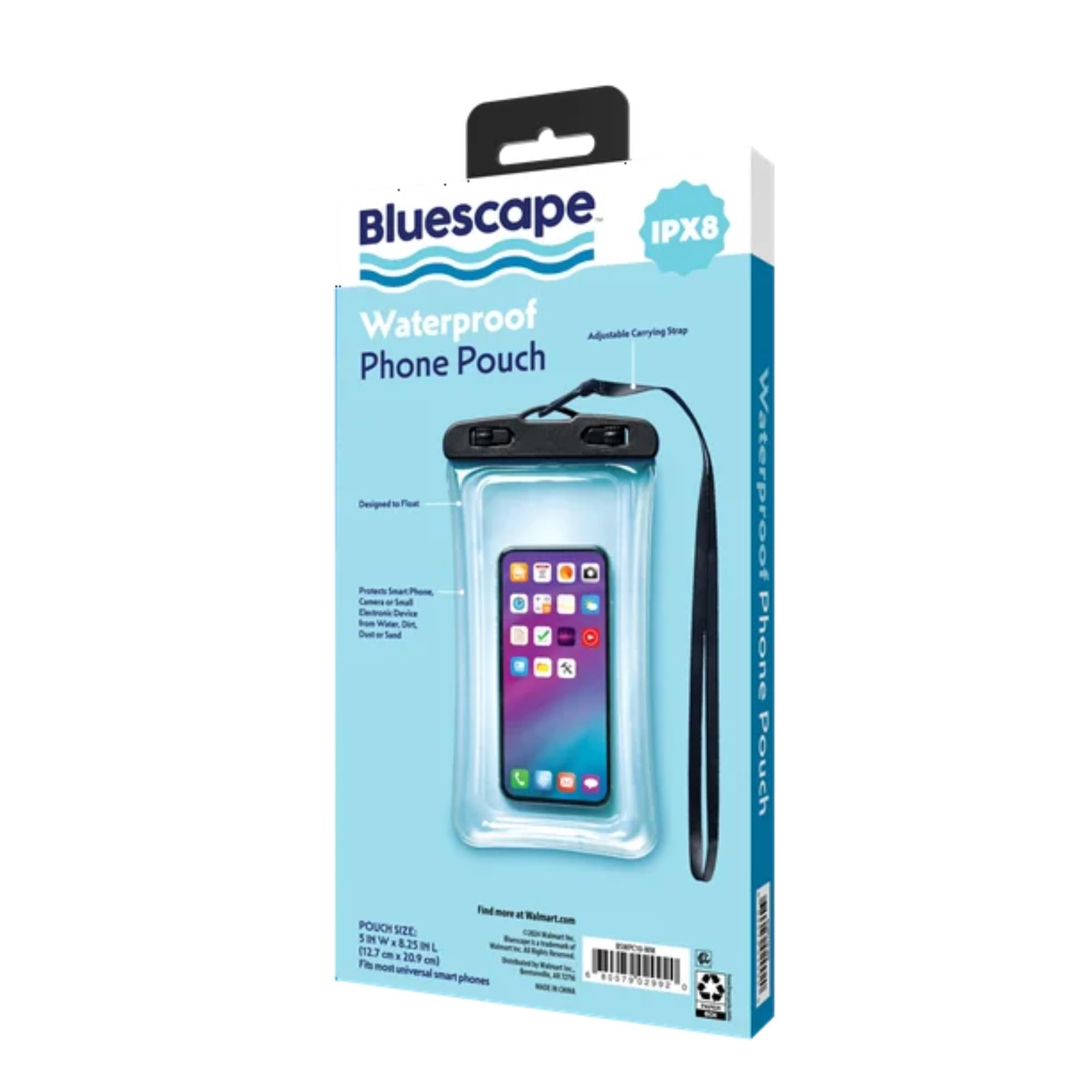 Amazon.com: Bluescape Universal Waterproof Phone Pouch; Black & Clear :  Cell Phones & Accessories