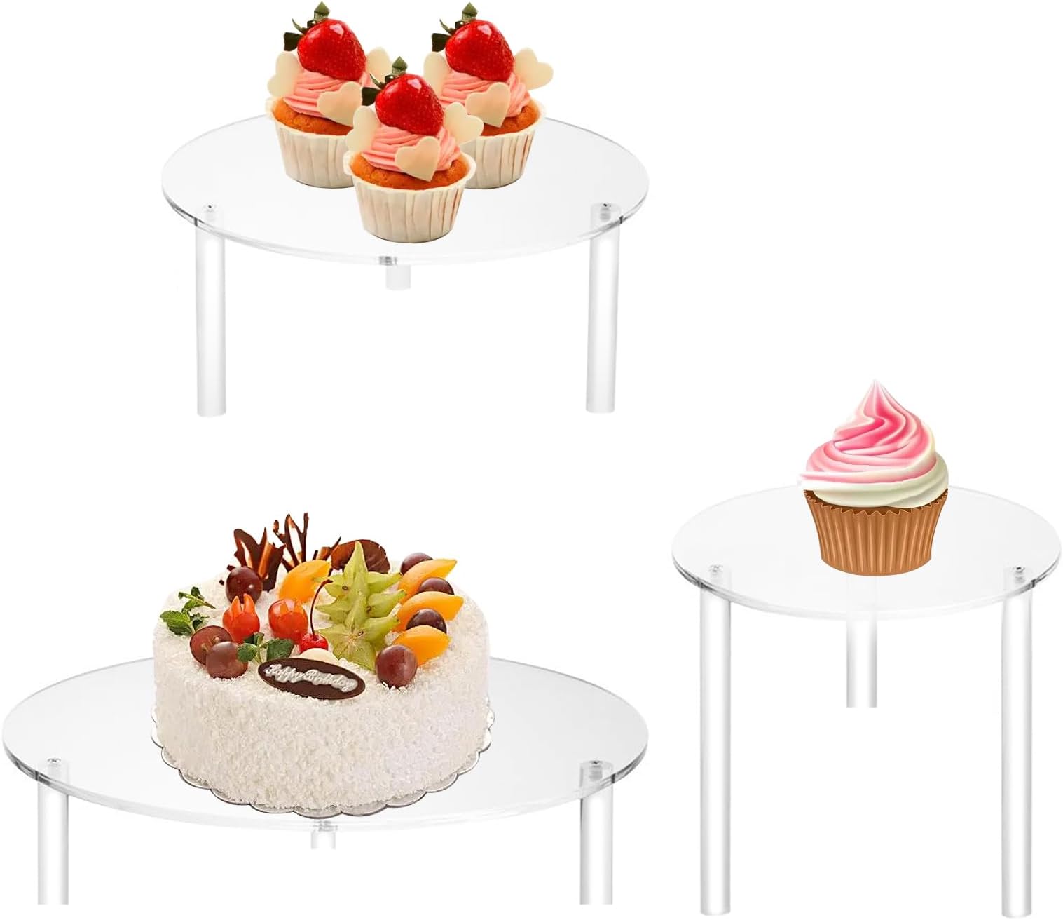 Amazon.com | Juvale 4 Piece Round Acrylic Cake Stand for Dessert Table ...