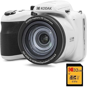 KODAK Pixpro Astro Zoom AZ425 Bridge Camera Pack + 32GB SDHC Card - 20MP Camera, 42X Zoom, Wide Angle, 3 "LCD, Full HD 1080p