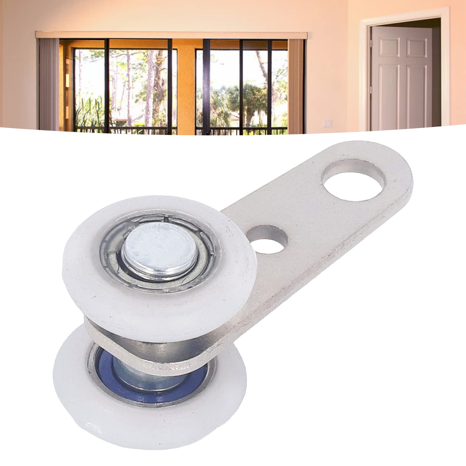 Ensemble De Chariot 10 Pièces, Rouleau De Rail Coulissant En Acier Inoxydable Avec 2 Roues En Nylon, Ensemble De Chariot à Roulement Suspendu Pour Armoire à Fenêtre Coulissante 44 Mm L