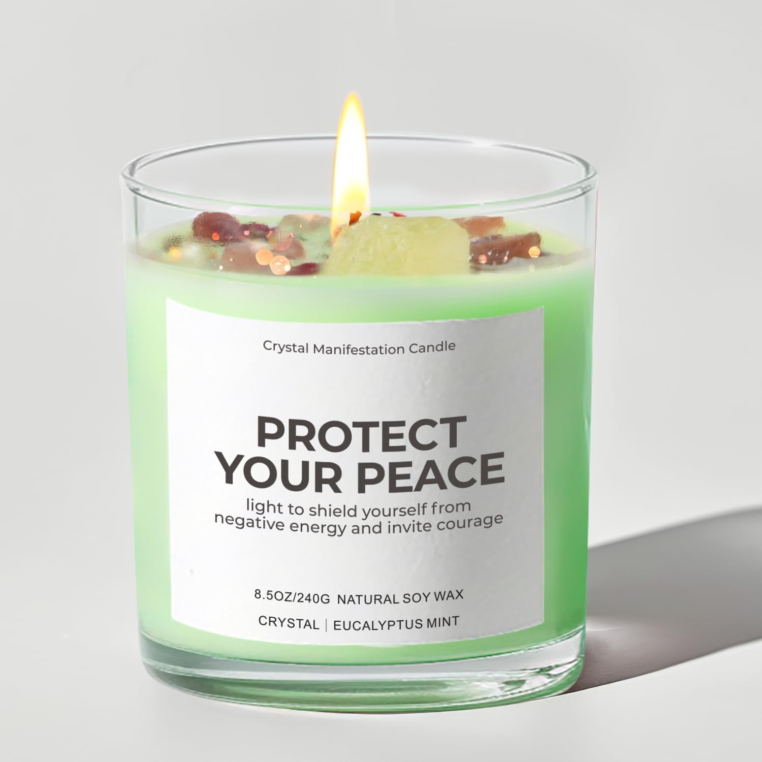 Scented Candles for Women – Eucalypt Mint Aromatherapy Candle with Crystals, Mothers Day Gifts, 10oz Soy Candles for Home Scented, Gifts for Women Friend Mom Birthday Christmas